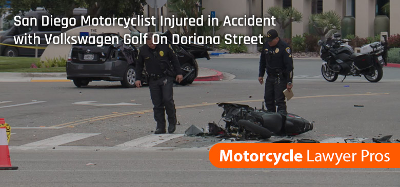 San Diego Motorcyclist Injured in Accident with Volkswagen Golf On Doriana Street