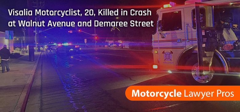 Visalia Motorcyclist, 20, Killed in Crash at Walnut Avenue and Demaree Street