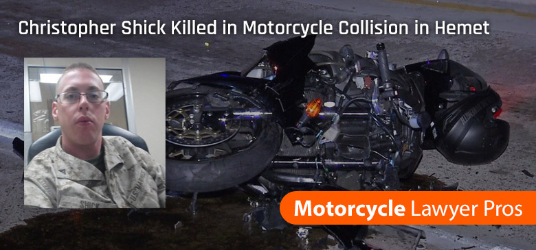 Christopher Shick Killed in Motorcycle Collision with Pickup Truck in Hemet
